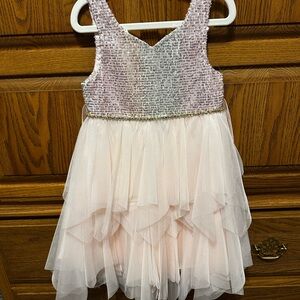 Sparkling Pink and Silver Tulle Dress